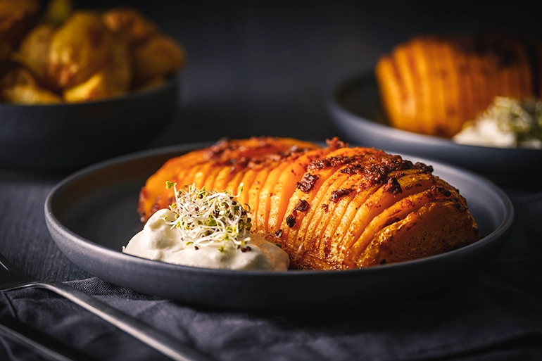 Professionelle Foodfotos Butternut Hasselback